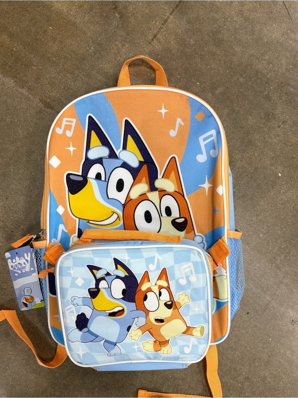 Bluey and Bingo Kids Backpack with lunchbox lunch bag